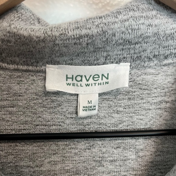 HaVeN WELL WITHIN - Sweater Knit Gray Half Zip Pull Over Sweater Top - Medium - Picture 8 of 9